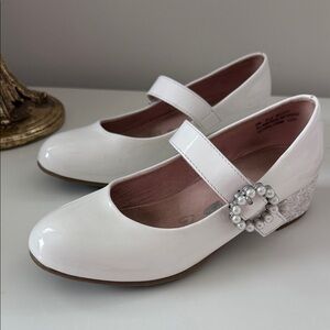 Olive & Edie white sparkly heel Mary Jane shoes 2